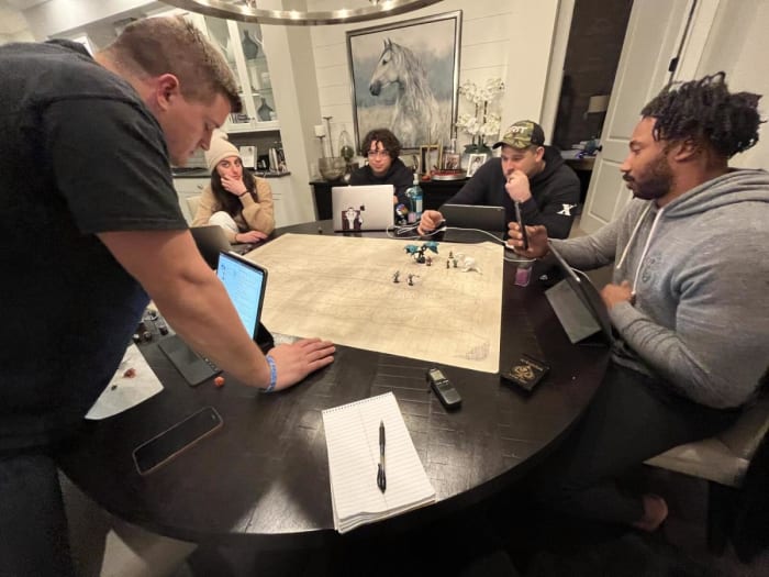 Stanton surveys his board before presenting the Heathens with their next challenge.